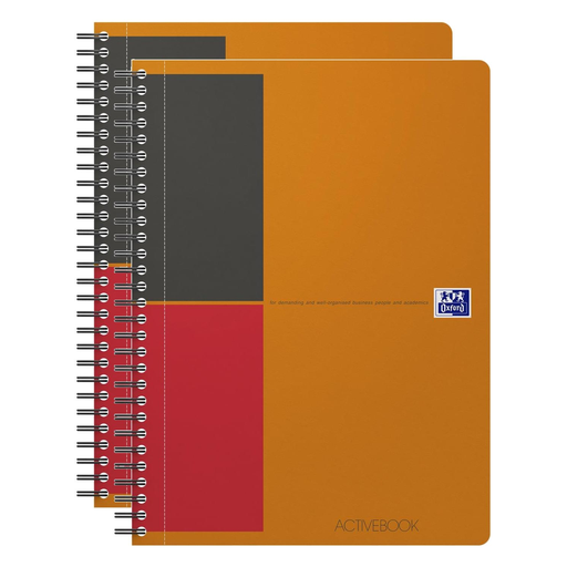 [3663160113217] OXFORD Activebook Notebook B5 Ruled 6mm 160 Pages Polypro Cover X 2