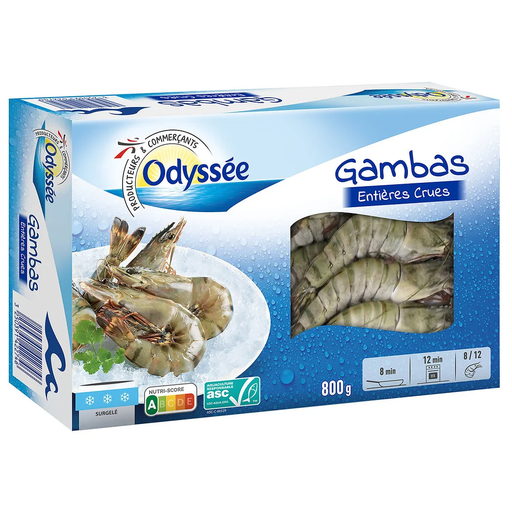 [3250391422746] ODYSSÉE Gambas enteras crudas 800 g