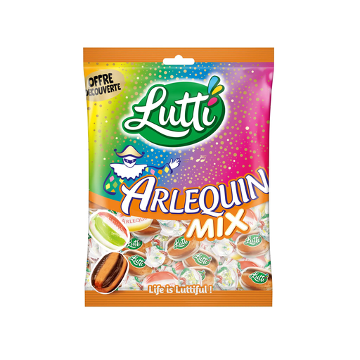 [3664346352833] LUTTI Bonbons Arlequin acidulés aux fruits 350 g