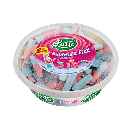 [3664346352987] LUTTI Bonbons gélifiés goût bubble gum 550 g