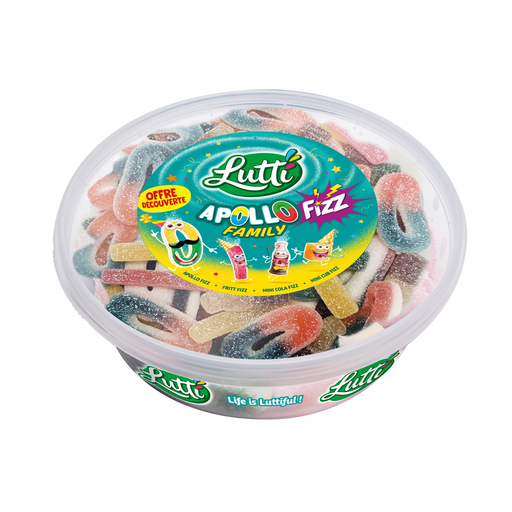 [3664346352994] LUTTI Bonbons gélifiés Apollo Family Fizz aux fruits 550 g