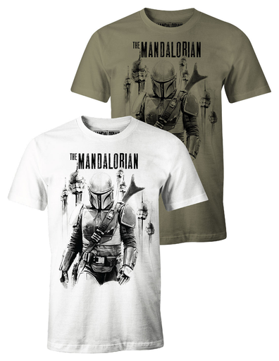 [3664794138324] STAR WARS T-shirt The Mandalorian VS Stormtroopers S Kaki