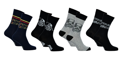 [3665187148371] STAR WARS Meias de homem em Algodão 4 Pares