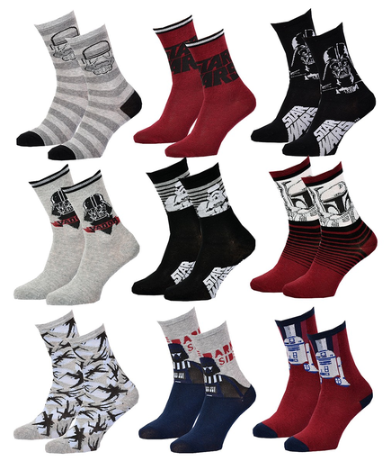 [3665187444138] STAR WARS Calcetines Niño LA GUERRE DES ETOILES 9 Pares Calcetines SORPRESA