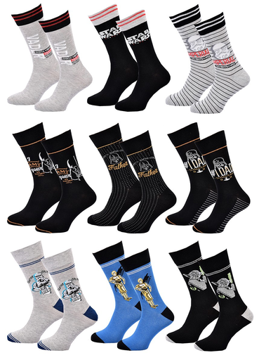 [3665187508519] STAR WARS Calcetines HOMBRE STW 9 Pares 0340