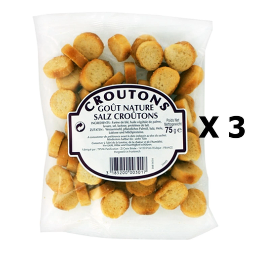 [3665549056085] TIPIAK Croûtons Nature 3x70g