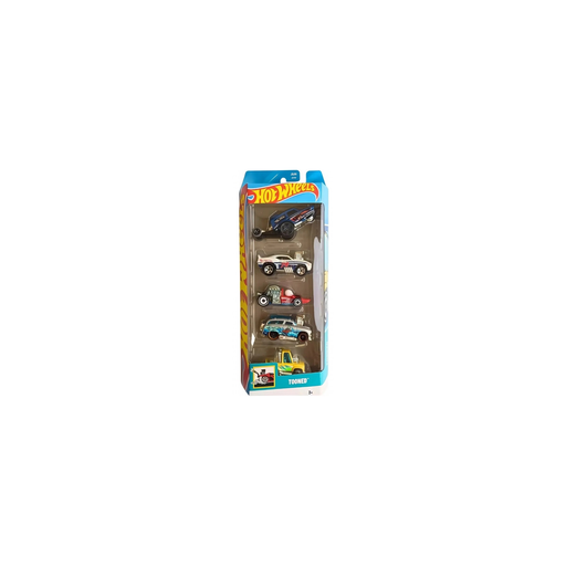 [3667036150047] MATTEL 5 Hot Wheels Vehicles: Tooned Jbj85 Miniature Car Set
