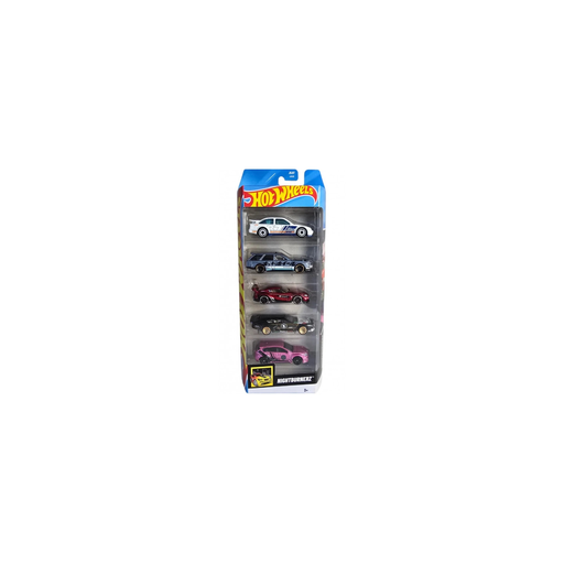 [3667036150061] MATTEL 5 Hot Wheels Vehicles: Nightburnerz Jbj87 Miniature Car Set