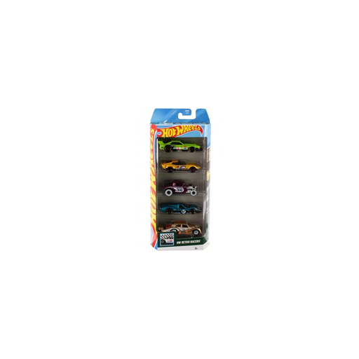 [3667036150078] MATTEL 5 Hot Wheels Vehicles: Retro Racers Jbj86 Miniature Car Set