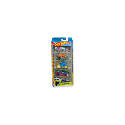 [3667036151587] MATTEL 5 Hot Wheels Vehicles Street Beasts Jbj90 Miniature Car Set