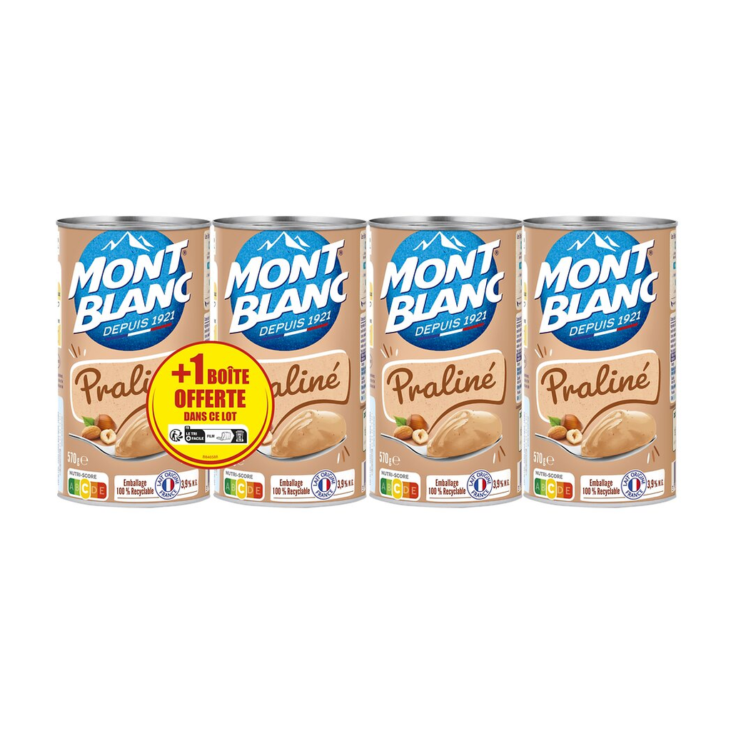 MONT BLANC Crème dessert praliné 4 x 570 g