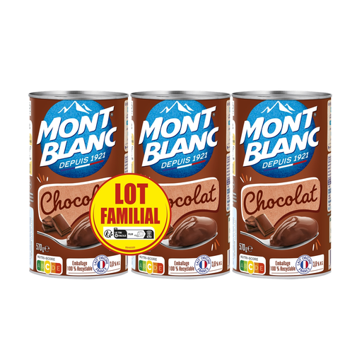 [3700279306878] MONT BLANC Chocolate dessert cream 3 tins of 570 g