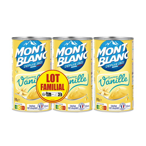 [3700279306885] MONT BLANC Vanilla flavor dessert cream 3 cans of 570 g