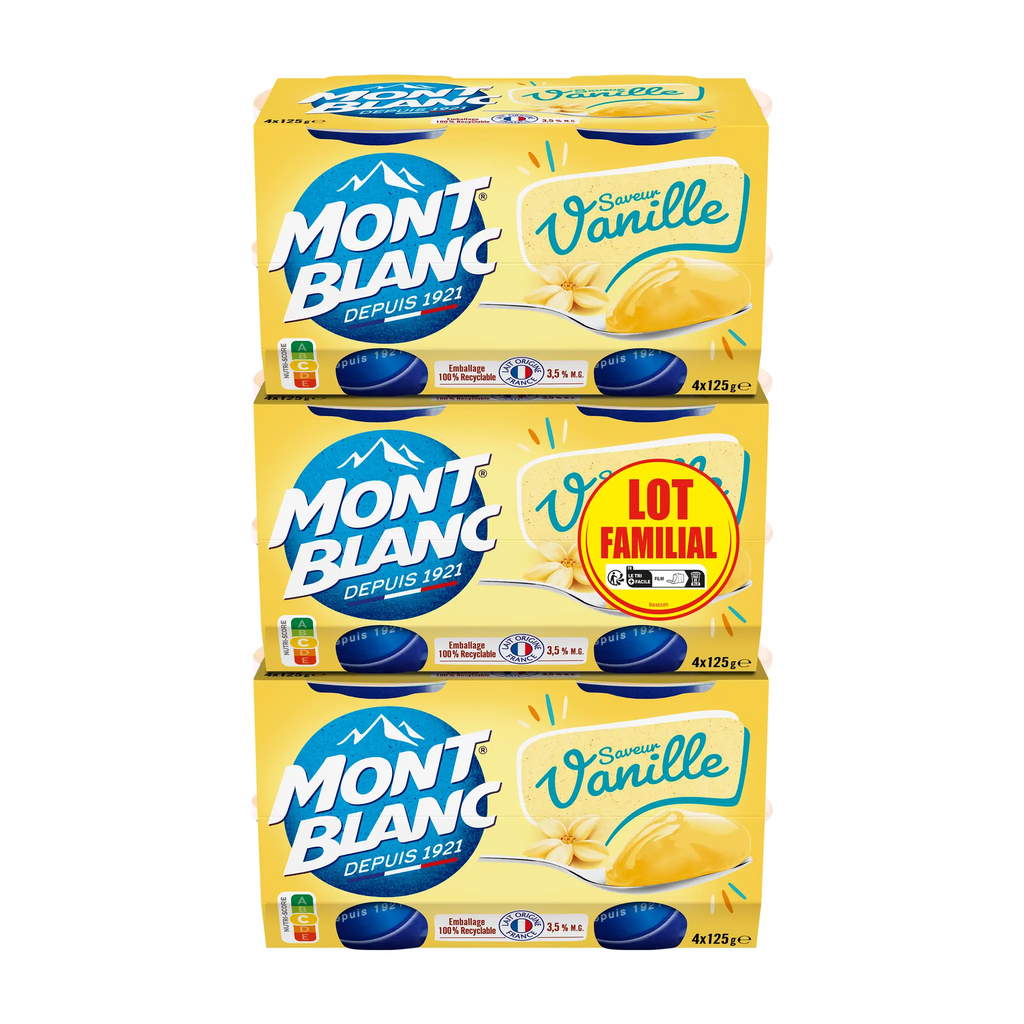 MONT BLANC Crema de postre vainilla 12x125g