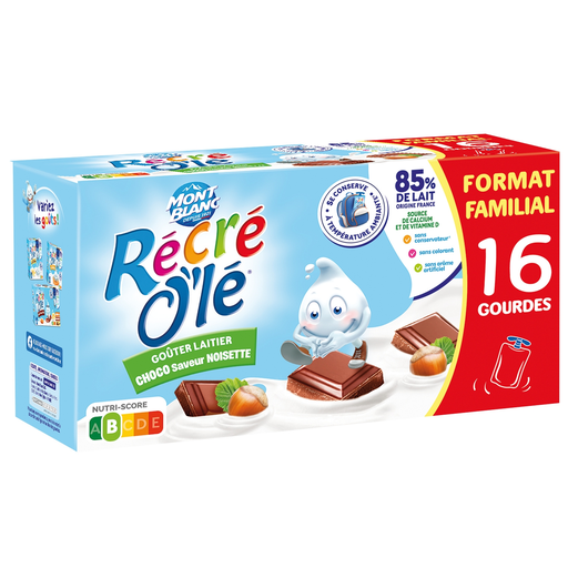 [3700279307868] MONT BLANC Récré Olé Dairy snack chocolate hazelnut flavor 16 pouches of 85 g