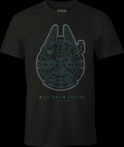 [3700334684040] STAR WARS T-shirt Millennium Falcon M Preto