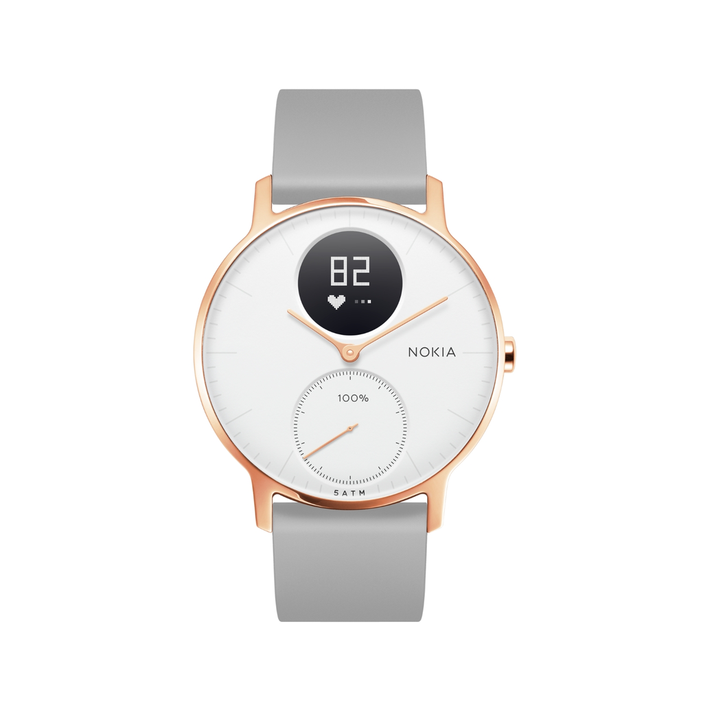 NOKIA Steel HR Bracelet connecté Noir, Or rose, Blanc