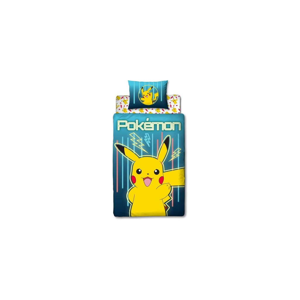 POKEMON Pikachu Bedding Set 140x200cm + Pillowcase + Cushion + Sleep Mask