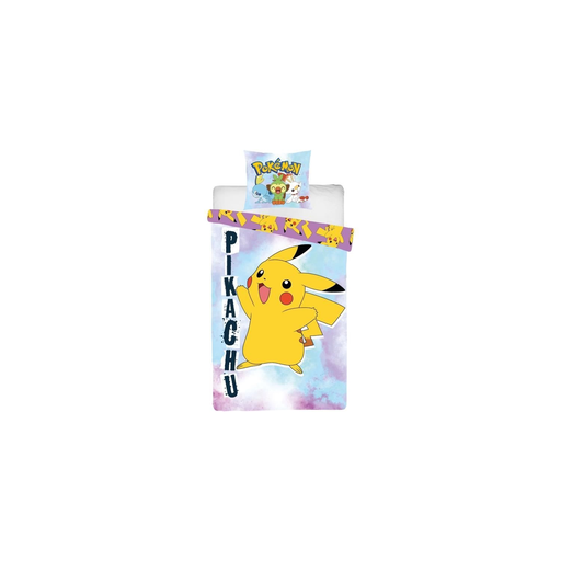 [3700891701136] POKEMON Parure de lit réversible Pikachu Microfibre 140x200cm + 63x63cm