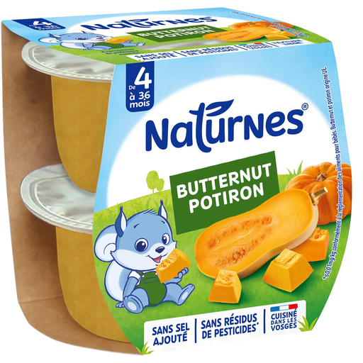 [3701669200622] NATURNES Butternut Squash and Pumpkin Vegetable Puree 4x130g