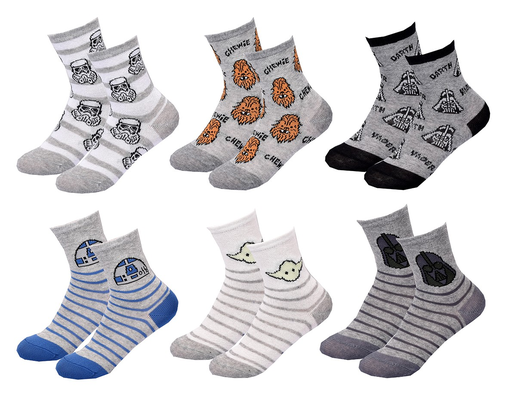 [3701759602633] STAR WARS Calcetines Niño DISNEY 6 Pares