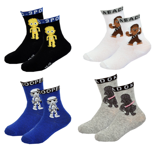 [3701759602732] STAR WARS Chaussettes Garçon DISNEY 4 Paires