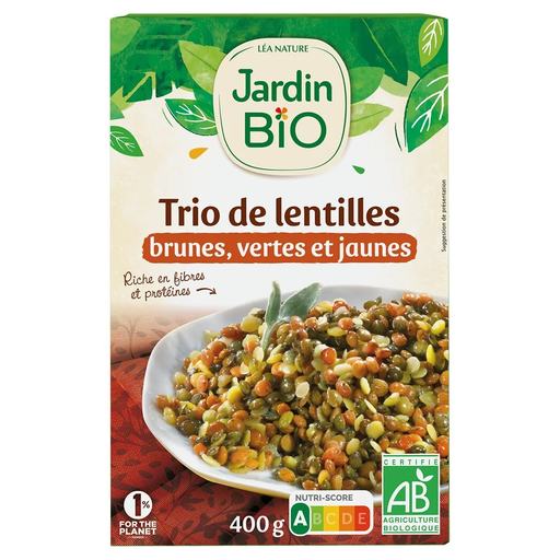 [3760020503536] JARDIN BIO Organic Lentil Trio 400 g