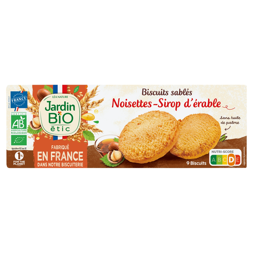 [3760020506209] JARDIN BIO ETIC Biscuits sablés noisette et sirop d'érable bio 150 g
