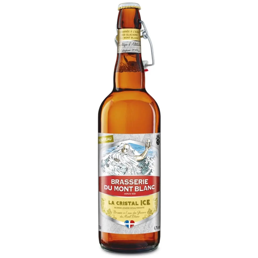 [3760023252578] BRASSERIE DU MONT BLANC Cristal Ice blonde beer 75 cl