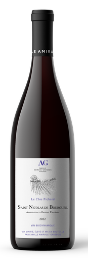 [3760184680975] CLOS PICHARD Famille Amirault Grosbois Le BIO 2022 Saint Nicolas de Bourgueil AOP Tinto 75 cl