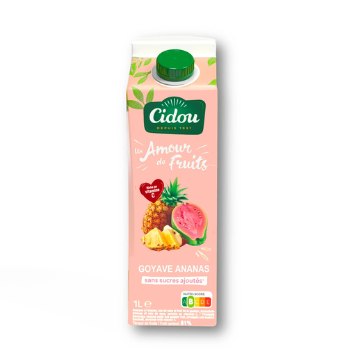 [3760225495391] CIDOU Néctar Guayaba Piña Sin Azúcares Añadidos 1 L