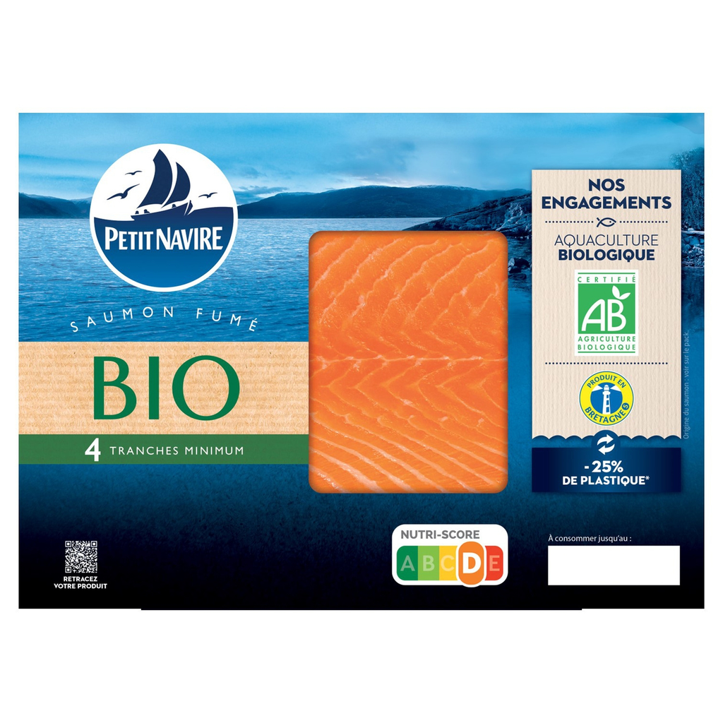 PETIT NAVIRE Organic Smoked Atlantic Salmon 4 slices 120 g