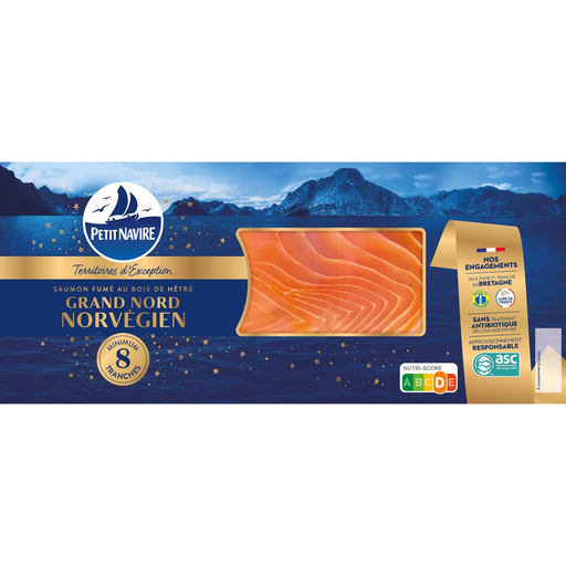 [3760253432221] PETIT NAVIRE Norwegian Grand Nord Smoked Salmon 260 g