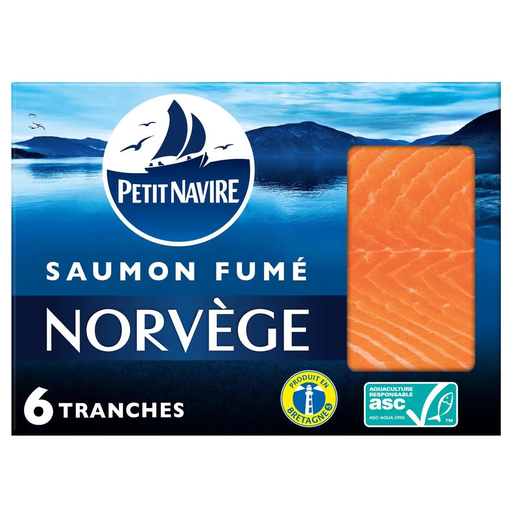 [3760253433129] PETIT NAVIRE Norwegian Smoked Salmon 6 slices 180 g