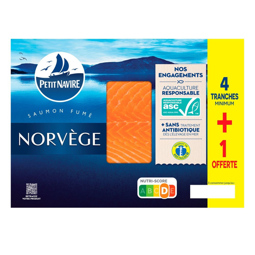 [3760253433136] PETIT NAVIRE Atlantic Smoked Salmon Farmed in Norway 5-slice pack
