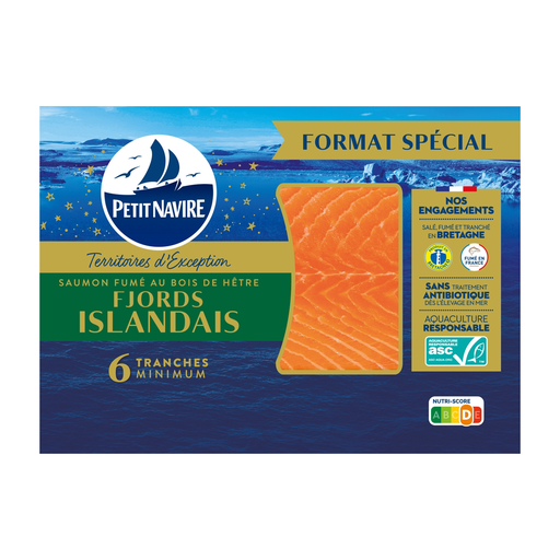 [3760253433273] PETIT NAVIRE Icelandic Fjord Smoked Salmon 6 slices 175 g