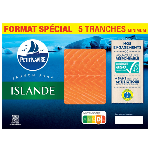 [3760253433419] PETIT NAVIRE Icelandic Smoked Salmon 5 slices 140 g