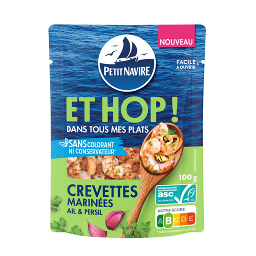 [3760253433983] PETIT NAVIRE Marinated Shrimp Garlic and Parsley 100 g