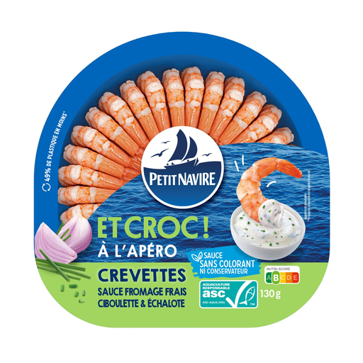 [3760253434003] PETIT NAVIRE Shrimp with Fresh Cheese, Chives and Shallot Sauce 130 g