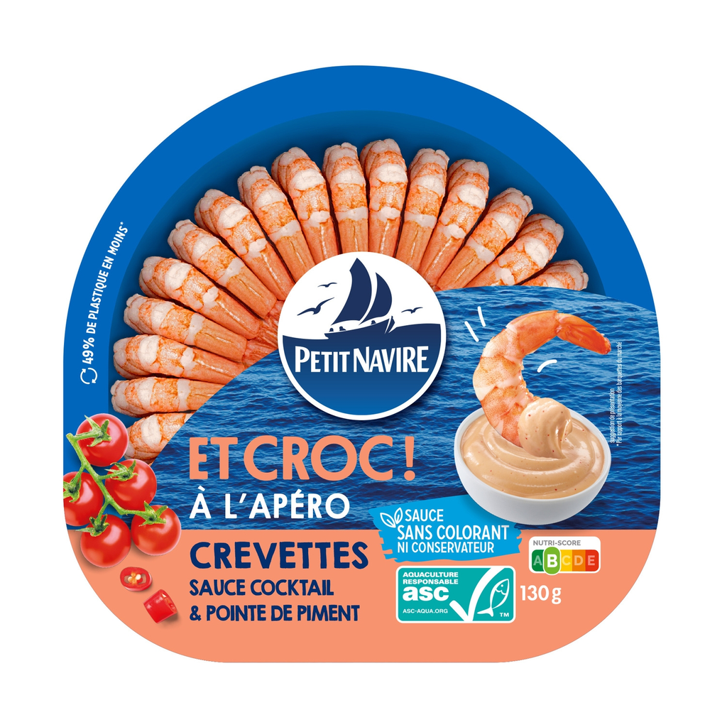 PETIT NAVIRE Camarões Molho Cocktail e toque de Pimenta 130 g