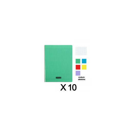 [3760371462025] CLAIREFONTAINE Set of 10 A4 notebooks large squares 48 pages polypro cover