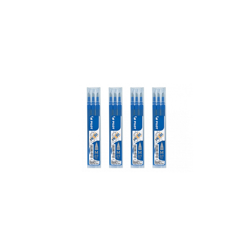 [4004312548874] PILOT 4 Packs of 3 Frixion Refills 0.7mm Tip Blue