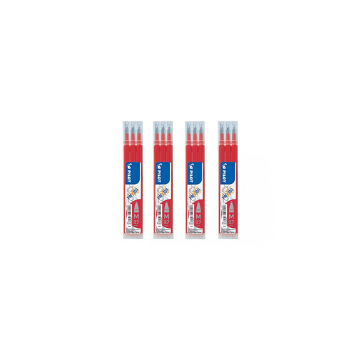 [4004312548898] PILOT 4 Estuches de 3 Recambios Frixion Punta 0,7mm Rojo