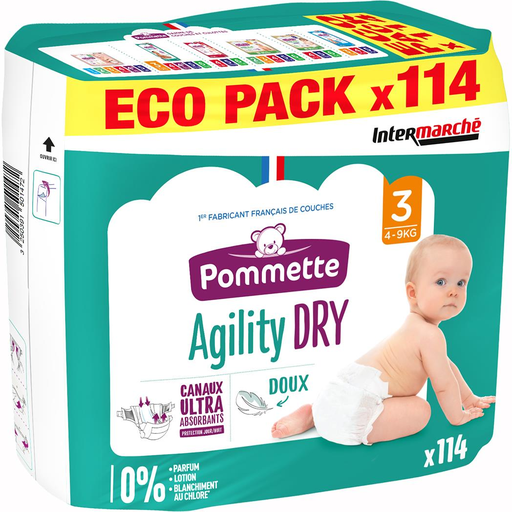 [3250391501472] POMMETTE Agility Dry Diapers Size 3 (4-9 kg)