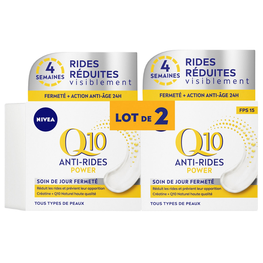 [4005900110336] NIVEA Q10 Plus Anti-Wrinkle and Firming Day Cream SPF15, 2 x 50 ml pack