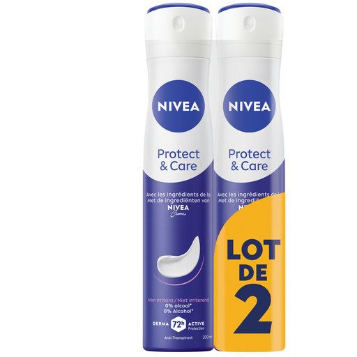 [4005900498656] NIVEA Deodorant spray Anti-perspirant 48h Protect & care, 2-pack