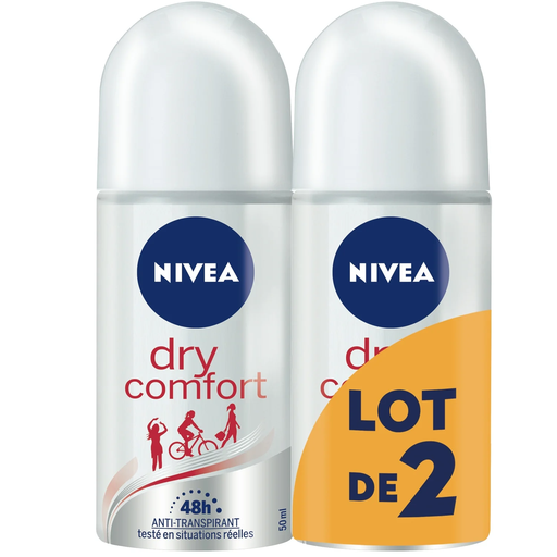[4005900498939] NIVEA Déodorant bille Anti-transpirant Dry Comfort, le lot de 2 roll-on
