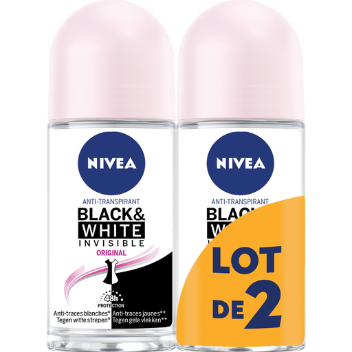 [4005900498960] NIVEA Desodorante roll-on Anti-manchas blancas y amarillas, lote de 2 roll-on