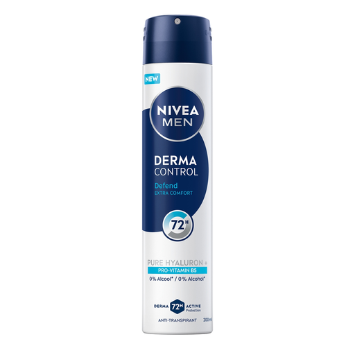 [4006000168562] NIVEA Déodorant homme Defend Derma Control anti-transpirant 72h spray 200 ml