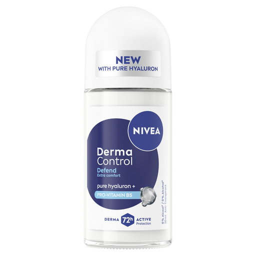 [4006000173924] NIVEA Desodorante Roll-on Antitranspirante 72h Derma Control Defend Pure Hyaluron Pro-Vitamina B5 50 ml